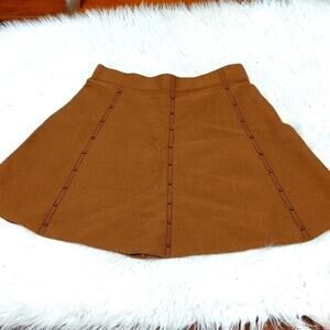 Lush Size Large L Brown Studded Skirt Casual Comfortable Boho Indie Thick Chic